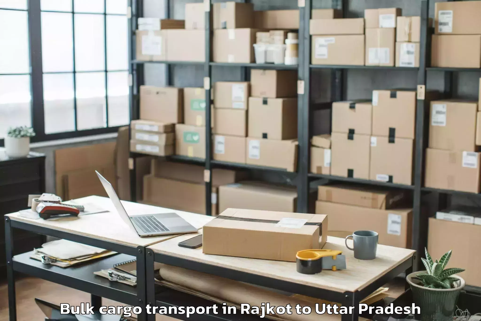 Book Rajkot to Pukhrayan Bulk Cargo Transport Online